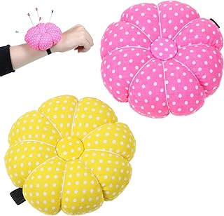 2PCS Wrist Strap Pin Cushions, Sewing Pincushion with Elastic Strap, Wearable Needle Pincushions for Sewing, Quilting DIY Handcraft, and Home
