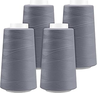 Serger Thread 4 Cones x 3000 Yards 4 Grey