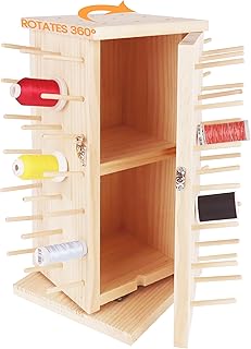 New brothread 93 Spools (DIY) 360° Fully Rotating Wooden Thread Rack