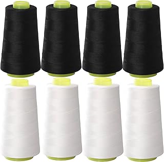 Black & White Sewing Thread 8PCS