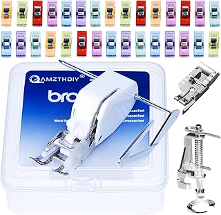AMZTKDIY Walking Foot Presser Foot– Precision Sewing Attachment W/Guide for Brother Sewing Machines Even Feeding Quilting and Sewing Set