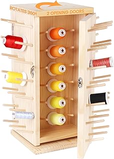 New brothread 129 Spools(DIY) 360° Fully Rotating Wooden Thread Rack