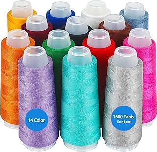 AOFITOA 14 Pack Serger Thread Cones Assorted Colors