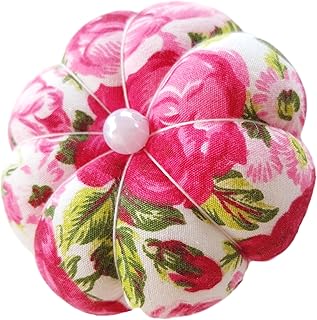 CUSHYSTORE Pink Wrist Pin Needle Cushion Pincushion Holder Floral with Adjustable Elastic Strap