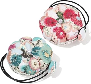 2PCS Sewing Pincushion with Elastic Strap, Wrist Strap Pin Cushions, Wearable Needle Pincushions for DIY Handcraft, Sewing, Quilting and Home