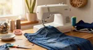 how to hem pants with a serger