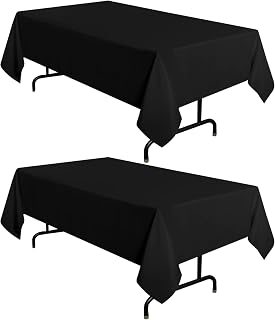 sancua 2 Pack Black Tablecloths 60 x 102 Inch
