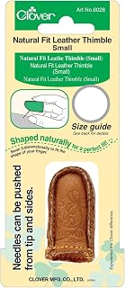 Clover Natural Fit Leather Thimble Small, Lt. Brown