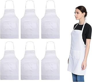 Total 6PCS White Apron