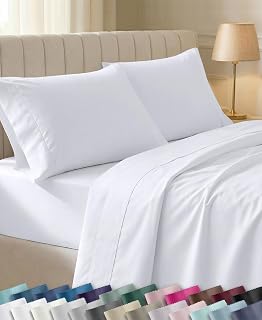California Design Den Soft 100% Cotton Sateen Queen Bed Sheets Set