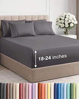 Extra Deep Queen Sheet Set - 6 Piece Breathable and Cooling Sheets