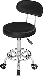 HOOBRO Height Adjustable Rolling Stool, 360° Rotating Drafting Chair
