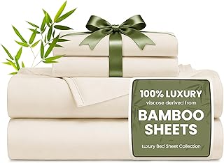 Love's cabin 4 Piece Queen Sheet Set, 100% Rayon Derived from Bamboo