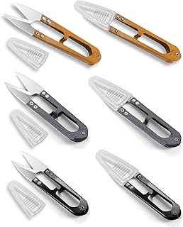 6 Pack Thread Snips with Hard Covers - 4.3" Small Sewing Scissors | 420 Stainless Steel Thread Cutters for DIY, Quilting, Embroidery, Yarn, Crocheting, Flower, Bud Trimming & Bonsai Pruning