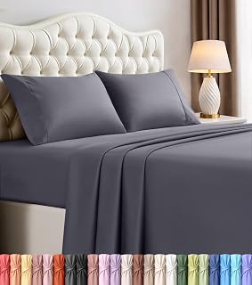 Queen Sheets Set, 4 Pieces 16" Deep Pocket Hotel Luxury Bed Sheets