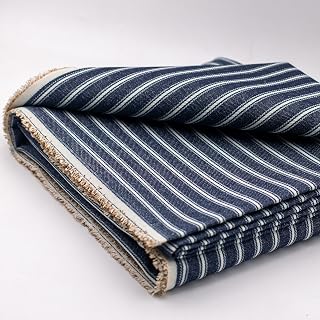 Blue Stripes Cotton Denim Fabric