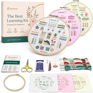 Bradove Beginner Embroidery Kit for Adults and Kids