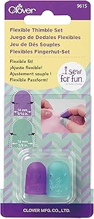 Clover I Sew for Fun Flexible Set Thimble, purple and blue