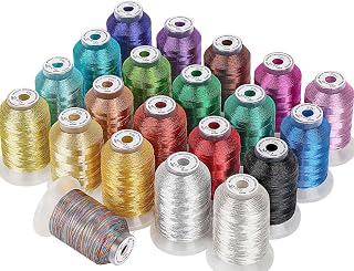 New brothread 21 Assorted Colors Metallic Embroidery Machine Thread Kit