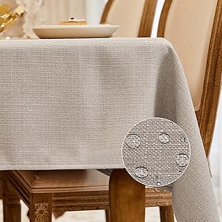 BALCONY and FALCON Rectangle Table Cloth Waterproof Beige 118 x 57 Inch