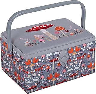 Hobby Gift Medium Sewing Box Organiser Fabric Covered Storage Box