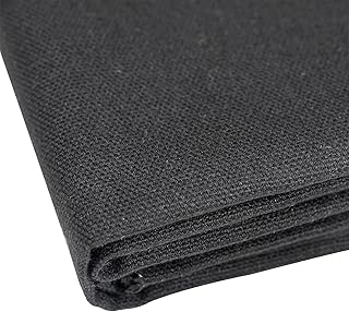 10oz Heavy Duty Cotton Canvas Fabric 60" x 40", Thick Cotton Duck Cloth for Painting, Sewing, Crafts, Tote Bags, Embroidery, Home Decor, Drop Cloth (Black)