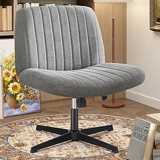 OLIXIS Criss Cross Chairs, Vanity Chair, Home Office Desk Armless Wide Seat
