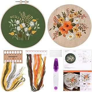 FEPITO 2 Sets Embroidery Starter Kit