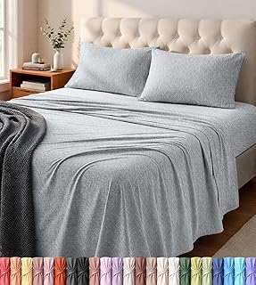 Jersey Knit Sheets 4 Piece, Cotton T-Shirt Feel