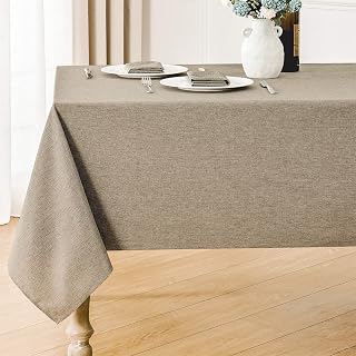 Veblandy Rectangle Tablecloth Linen Textured 60 x 104 Inch