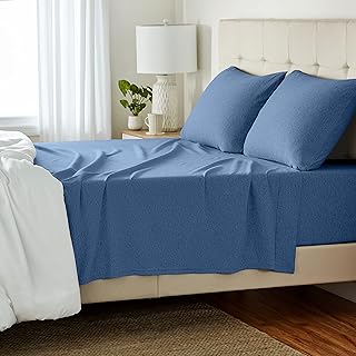 Amazon Basics 4 Piece Breathable Cotton Jersey Knit Bed Sheet Set