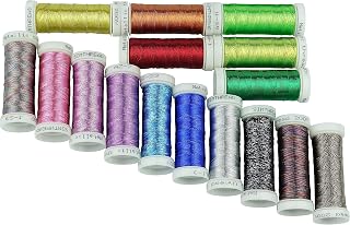 Simthreads Metallic Embroidery Thread 200 Yards 16 Colors