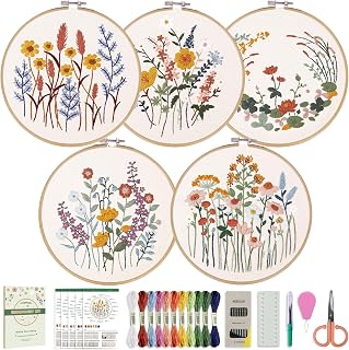 CYANFOUR 5 Pack Beginner Embroidery Kit
