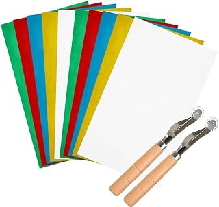 WOWOSS 10 Pieces Transfer Paper with Embossing Stylus, Needle Point Tracing Wheel