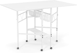 Sew Ready Folding Adjustable Height Sewing Craft Table with Drawers