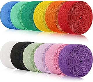 WILLBOND 12 Rolls Elastic Band Stretch,1 Inch X 2.2 Yard,Bright Color