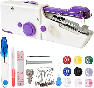 Purple Mini Handheld Sewing Machine with Sewing Kit