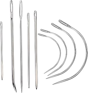 Veroave Sewing Needles, 9 PCS Curved Needle, Upholstery Needle
