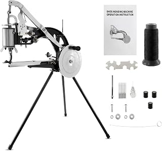 IRONWALLS Leather Cobbler Manual, Heavy Duty Hand Shoe Repair Mending Sewing Machine with Needles, Leather Stitching Sewing Machine for Canvas Cotton Linen, Bags, Cloths, Tents