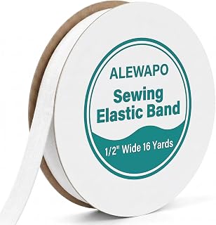 White Elastic Bands for Sewing, 1/2 Inch Wide 16 Yards Sewing Bands