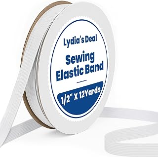 Elastic Band, 1/2 Inch x 12 Yards (White)