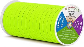 Mandala Crafts 50 Yards 3/8 Inch 10mm Lime Green Elastic Bands for Sewing