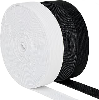 5/8 Inch Elastic Band, 2 Rolls (Black & White)