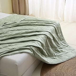 EP Mode Lightweight Quilt Blanket for Summer, Sage Green, King