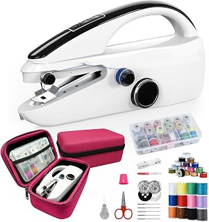 Two-Speed Handheld Sewing Machine with Red Case