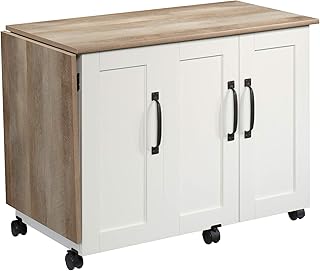Sauder Drop-Leaf Sewing Cart with Storage