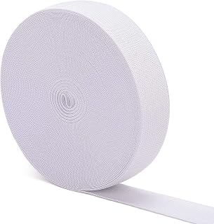 Airisoer Elastic Bands, 1 Inch x 12 Yards (White)