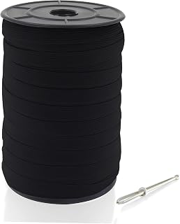 1/2 Inch 100 Yard Black Baraded Elastic Cord