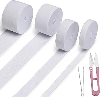 MYUREN 4 Sizes White Elastic Band Bundle