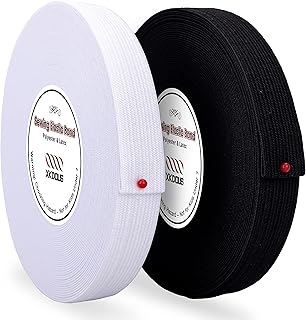 XKDOUS Elastic Band, 0.75 Inch 16 Yards (2 Rolls)